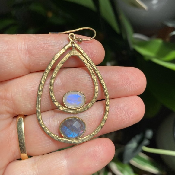 Moonstone & Labradorite earrings - Picture 5 of 5